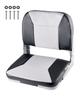 VEVOR Boat Seat, Low Backrest, Folding Fishing Boat Seat with Thickened Sponge Cushion & Waterproof PVC Leather, Aluminum Alloy Hinges