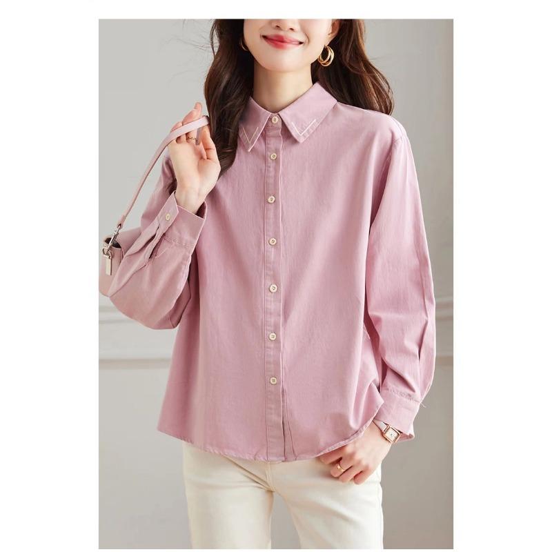 Women S Long Sleeve Cotton Shirt Casual Autumn Commute