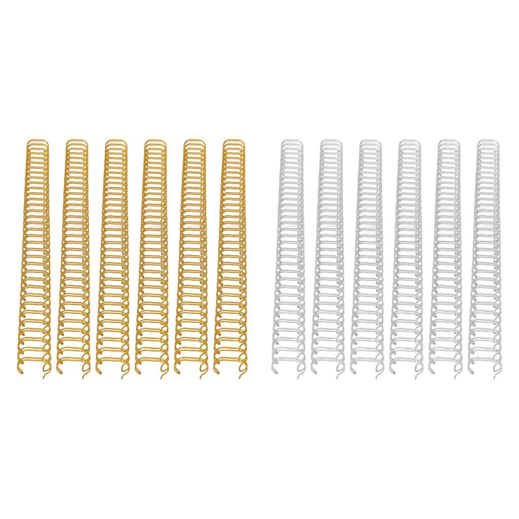 100PCS Spiral Binding Coils 34 Loops 3:1 Pitch  Paper Double Wire Binding Spines 120 Sheets Capaci