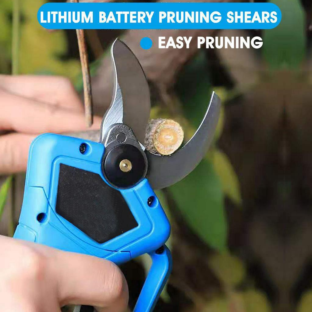 21V Wireless Electric Rechargeable Scissors Shears Tree Garden Pruning Tool Branches Pruning Tools With 2 Li-ion Battery 220V