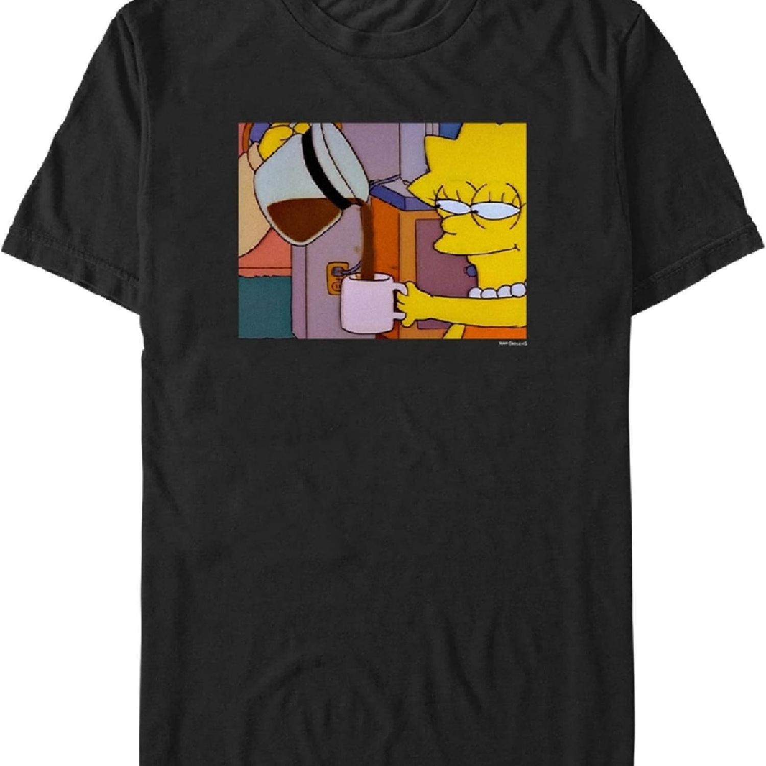 

Men s The Simpsons Lisa Needs Coffee, Sleepy Eyes Wake Up T-Shirt XXXXXL чорний