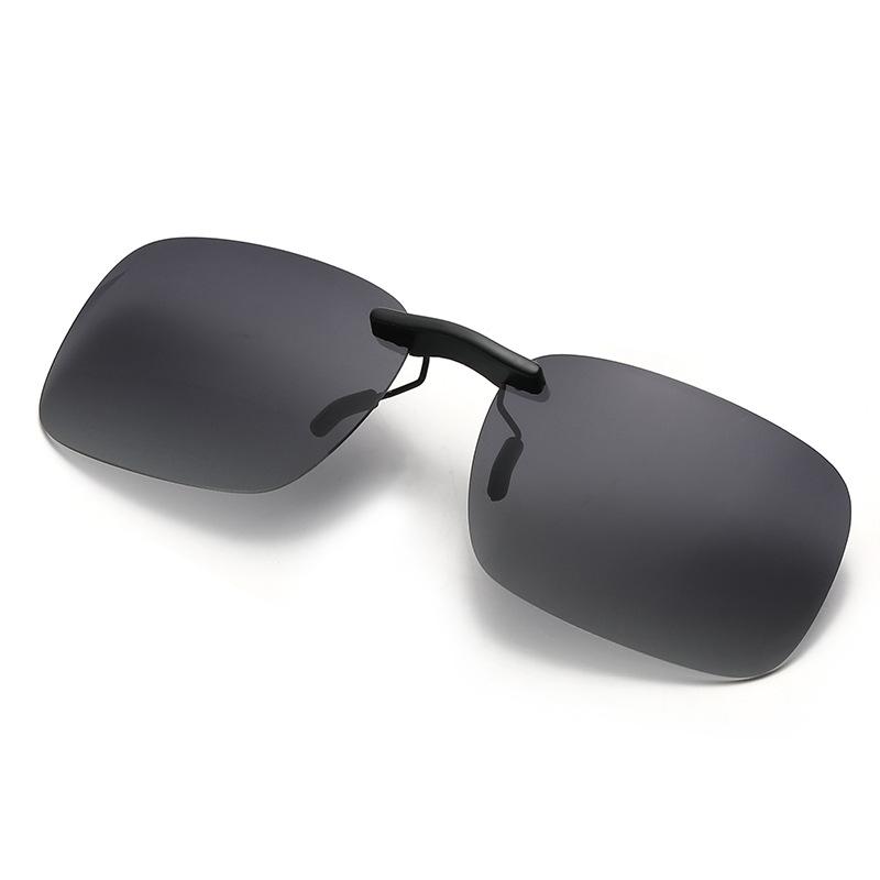 Non-polarized Rimless Men Clip On Sunglasse Glasses Narrow Clip-on Lenses Women Anti-glare Night Vision Clips