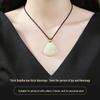 Fengxi Natural Hetian Jade Happy Buddha Pendant with Gold Beads