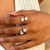 High-End Stylish Zircon Water Drop Stainless Steel Ring Jewelry