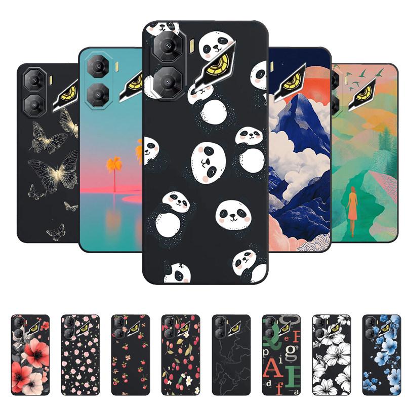 Für Nubia Neo 3 5G Cartoon Muster Stoßfestes Silikon Weiche Hülle Für Nubia Neo 3 Blume Vintage Stil TPU Stoßstange Rückseite