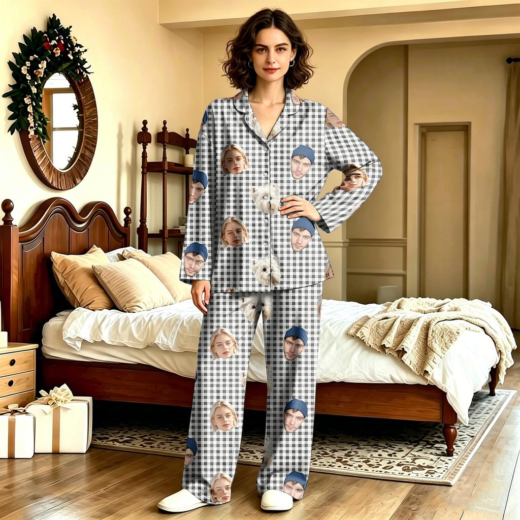 Unisex Long Sleeve Long Pants Pajama Set - Casual Loungewear Sleepwear for Men and Women