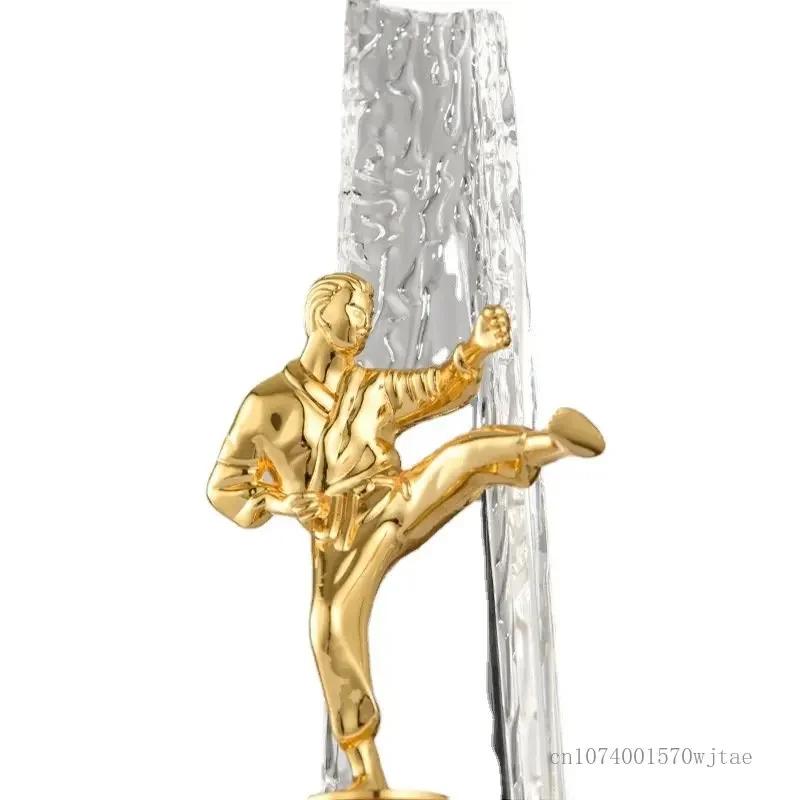 Customized Metal Figure Sculpture Crystal Trophy Basketball, Football, Running, Table Tennis, Martial Arts, Cycling, Golf Trophy