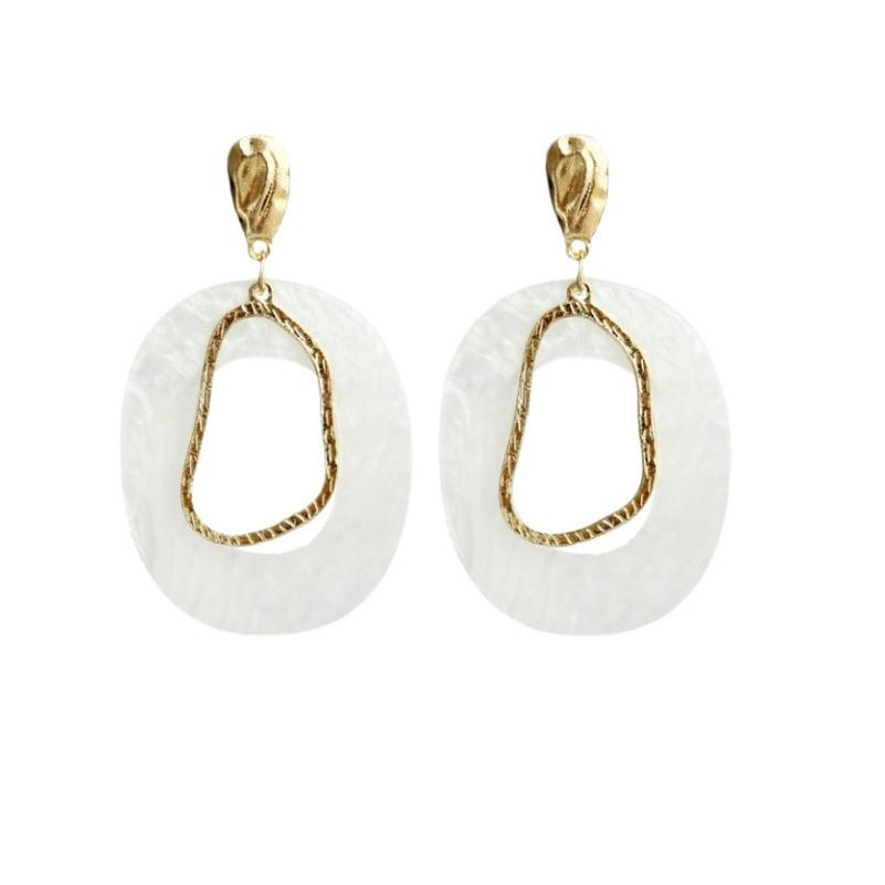 Trendy Geometric Hoop Earrings: Bold, Long, and Versatile Acrylic Design