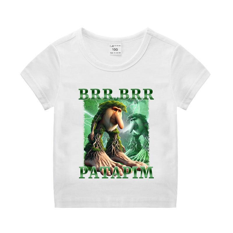 Italian Brainrot Boy Girl Cotton T-shirt Tung Tung Tung Sahur Kids Summer Clothing Funny Meme Children Short Sleeve Tops Unisex