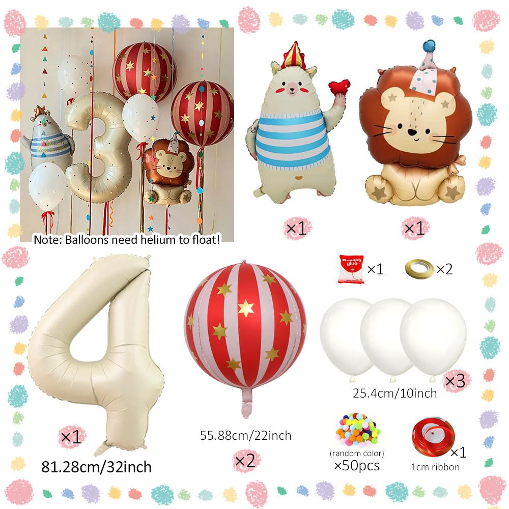 Carnival themed decor balloon set,cartoon lion balloons,for circus themed birthdays and carnival party decor balloons Other
