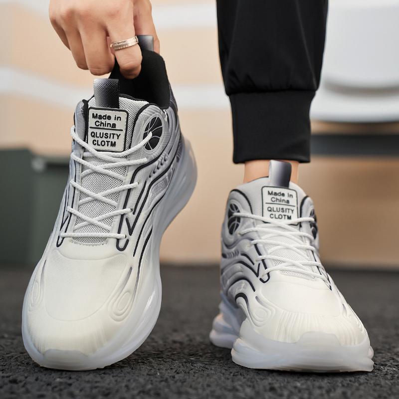 Men’s Sports Shoes Running Sneakers Summer Students Plus Size Basketabll Shoes Thick Sole Shoes High Top