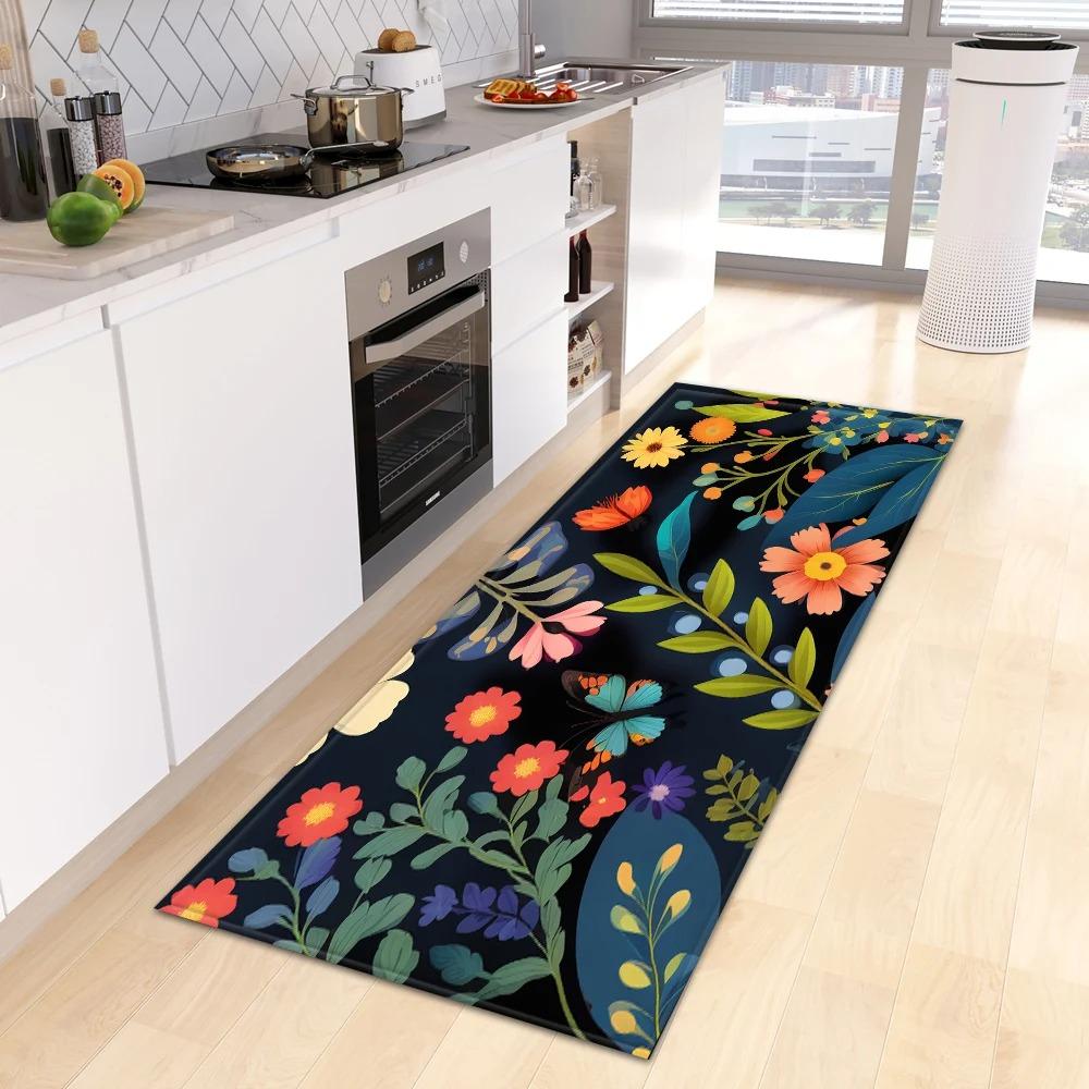 Schöne Blume Retro Muster Haus Küche Bodenmatte Tür Vorne Dekoration Bodenmatte