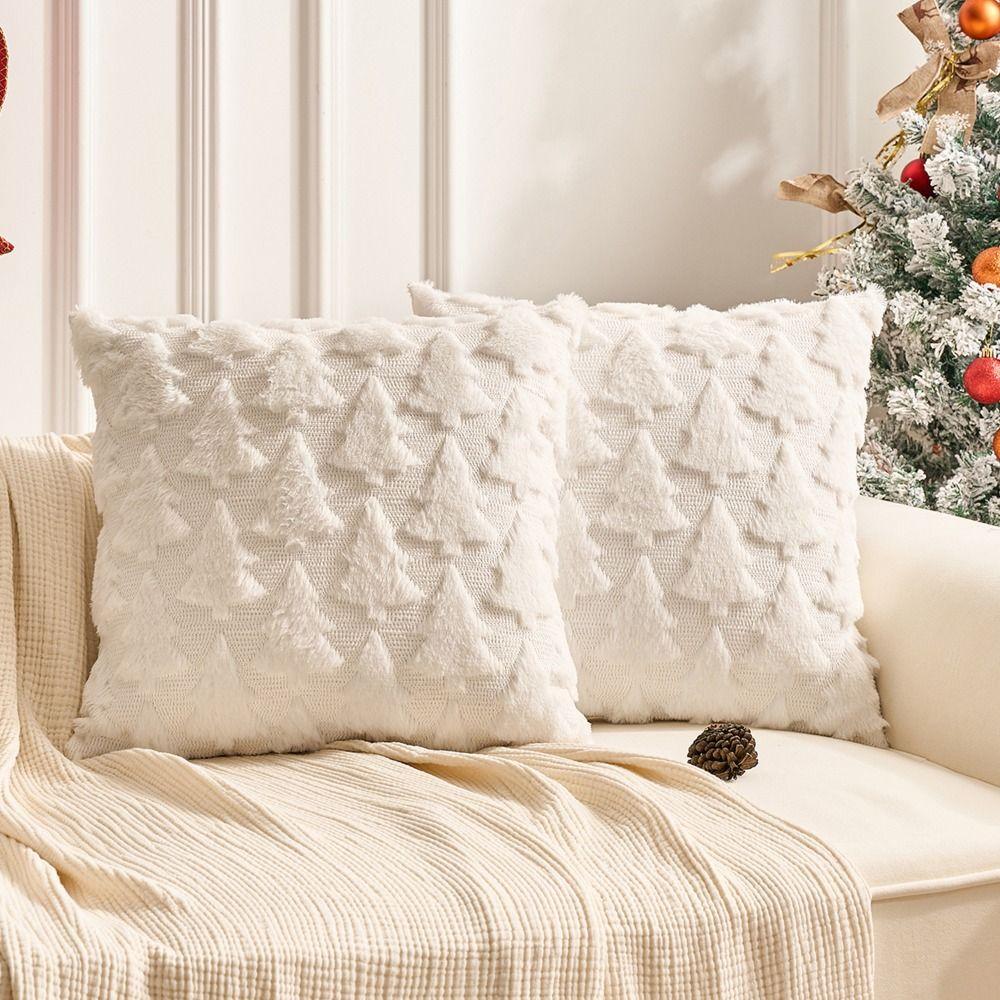 Soft Christmas Plush Pillowcase 3D Pattern Cushion Cover Comfortable Pillow Case  Sofa/Bed