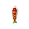 1 Pièce Laiton Océan 3D Émail Poisson Animal Charme Mobile Pendentif Plaqué Or 18K Pour Collier Fabrication DIY 4,1 cm x 1 cm