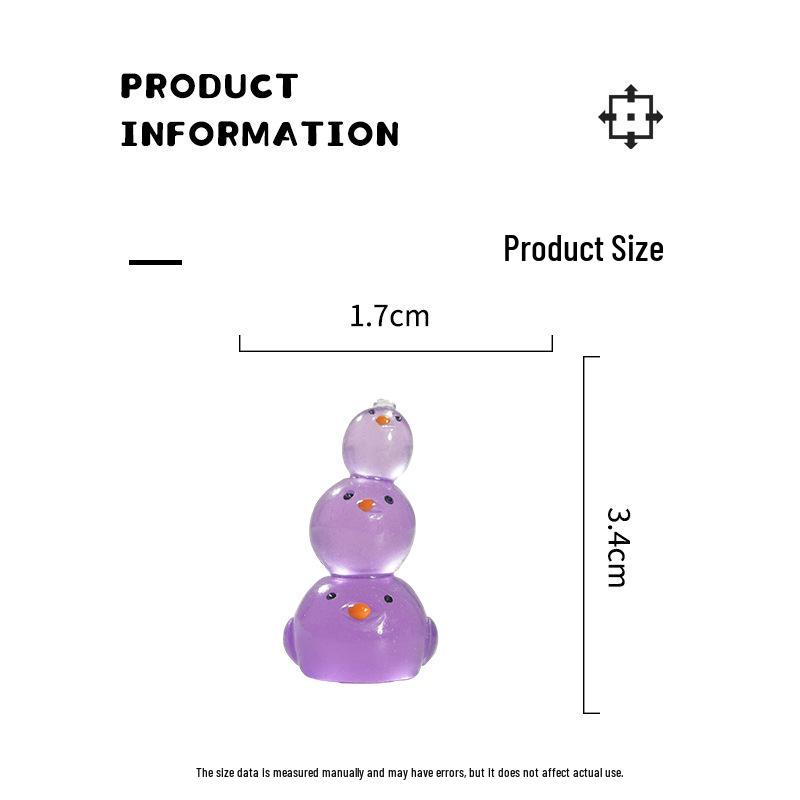 Illuminated DIY Resin Car Interior Decorations - Cartoon Chicken Ornaments