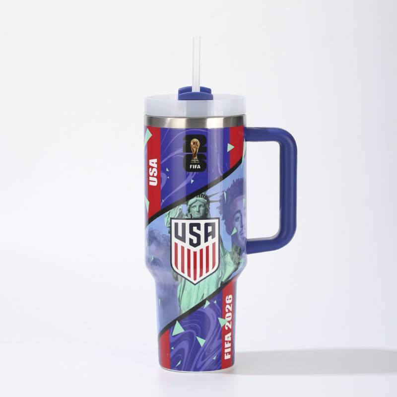 Globalny Puchar Piłkarski 40oz Izolowany Kubek Podróżny Z Uchwytem Dla Fanów Sportu