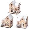 LED Light Mini Wood House Model Luminous for Christmas Christmas Houses DIY Festive Wooden House Ornaments Kids New Year Gifts