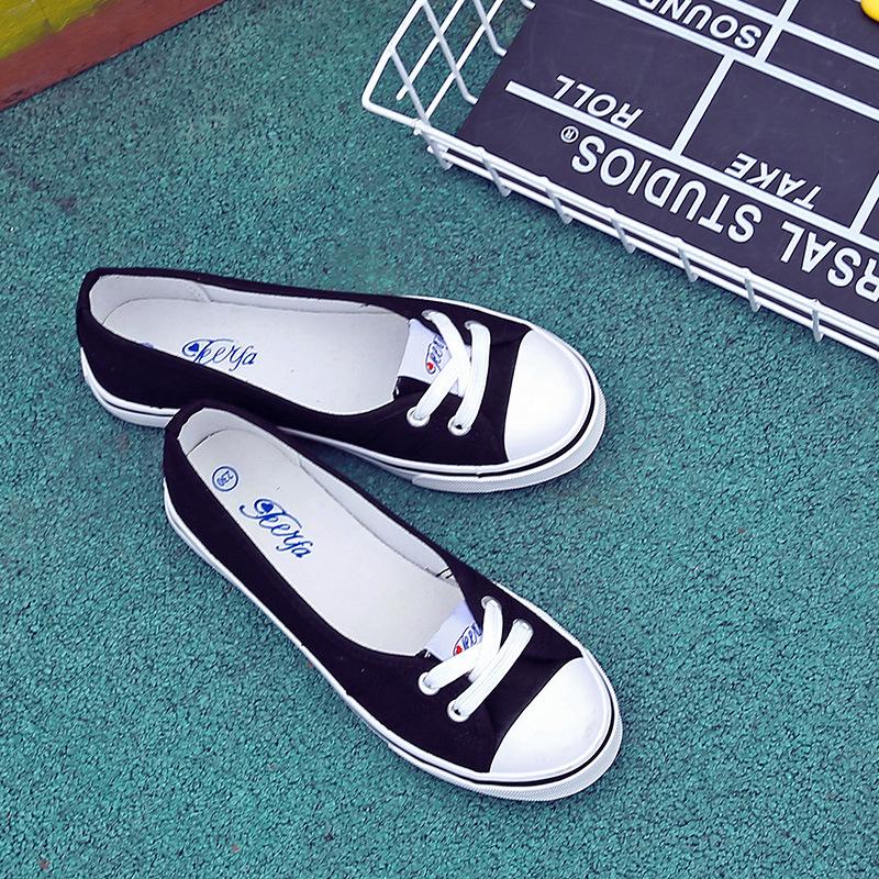 Fashion Women Shoes Ballet Flats Loafers Casual Breathable Women Flats Slip On Fashion 2025 Canvas Flats Shoes Women Low Shallow Mouth
