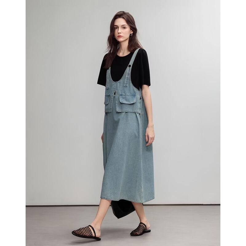Robe Tricot Patchwork en Denim Coton Demana