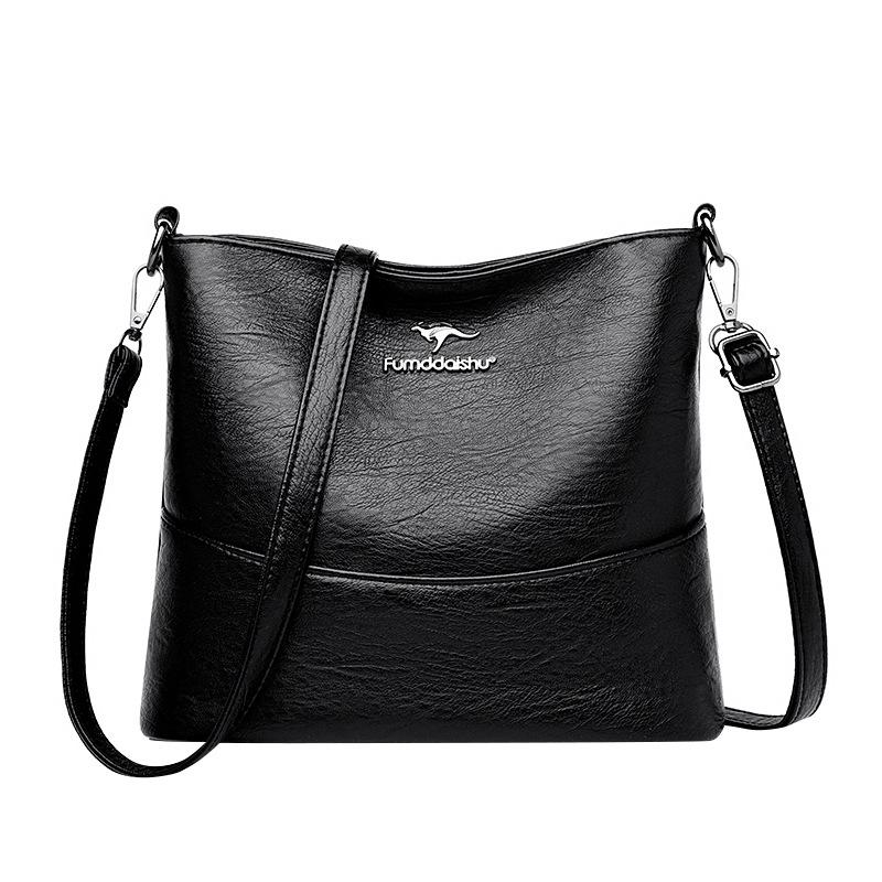 Women's Bag, Simple and Versatile Bucket Bag, Fashionable Retro Texture Shoulder Bag, High-end Messenger Bag, Women's