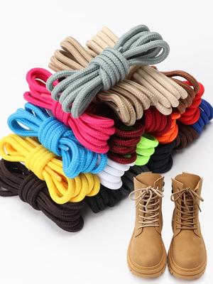 1 Paio/2 Paia Lacci per Scarpe Rotondi Tinta Unita Durevoli Scarpe da Ginnastica Elastici Lacci per Scarpe Casual 70/90/120/150cm 20 Colori