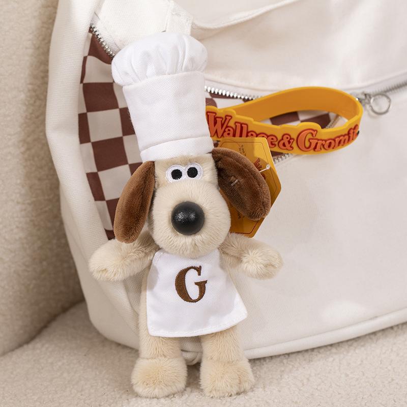 15cm Original Wallace & Gromit Plüschtier Kawaii Gromit Wallace Spielzeug Kleiner Anhänger Schlüsselanhänger Anime Niedlicher Welpe Stoffpuppen