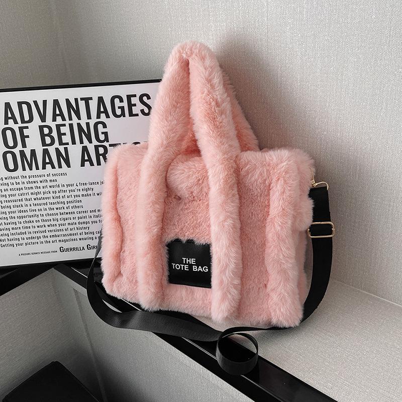 Autumn and Winter New Plush Bag Women's Bag Portable Tote Bag Large Capacity Shoulder Crossbody Hair Bag