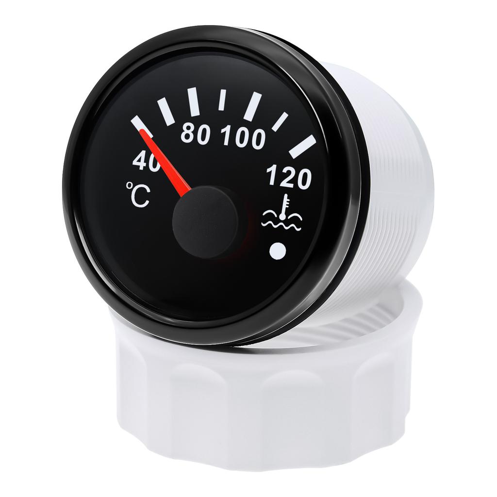 40~120℃ 52MM Water Temperature Gauge With Flashing Alarm Temp Sensor 10.2MM 7 Color Light for Marine Boat Yacht Car Auto 12V24V