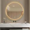 Round LED Bathroom Vanity Mirror with Frame, Anti-Fog, Wall-Mounted