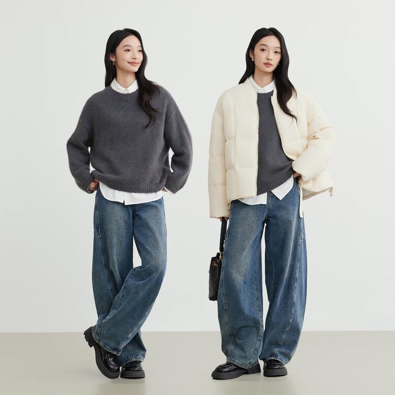 Elva' Island Women's Thickened Round Neck Knit Sweater