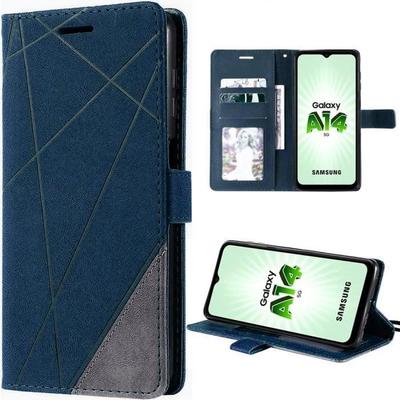 Schutzhülle - BOOLING - für Samsung Galaxy A14 5G - Synthetisches Leder - Marineblau