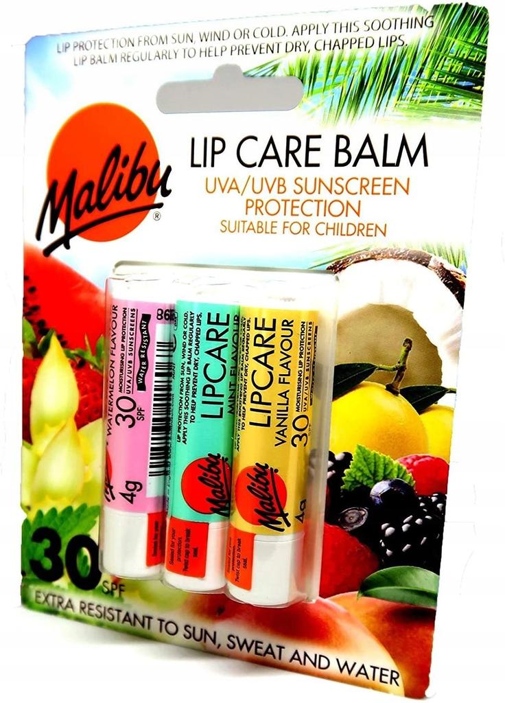 Malibu Lippenpflegebalsam UVA-UVB Lippenstift-Set LSF30