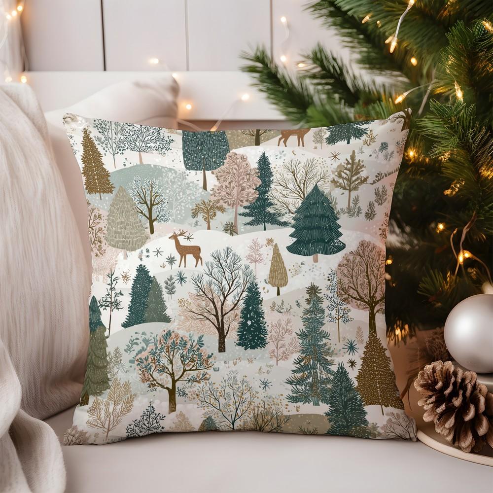 Home Decor Cute Fawn Pattern Pillow for Cozy Decor Pattern Cushion Cover Suitable for Sofa Bedroom Car Pillow Cover