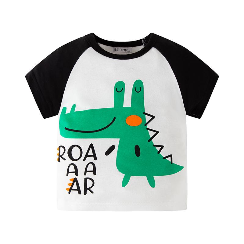 Boys' Cartoon Korean-Style Pure Cotton Short-Sleeve T-Shirt