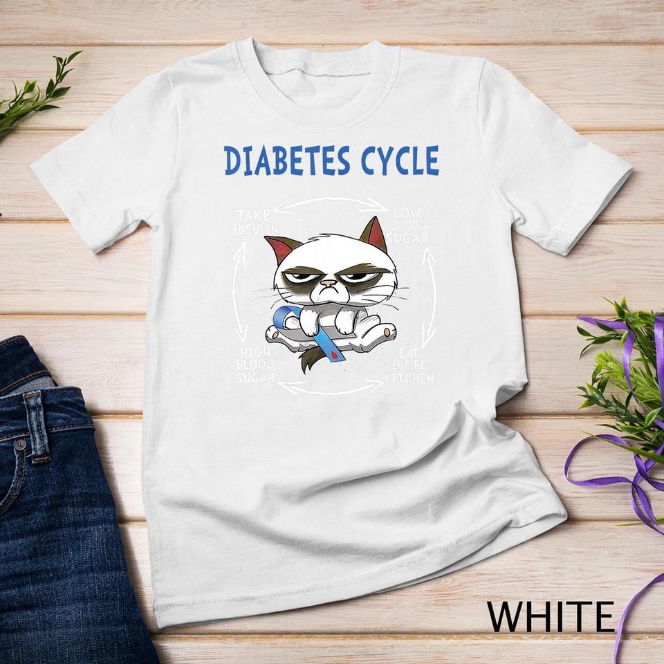 Diabetes Cycle, Diabetes Awareness, Funny Cat Outfits T-Shirt Unisex T-shirt 10 S