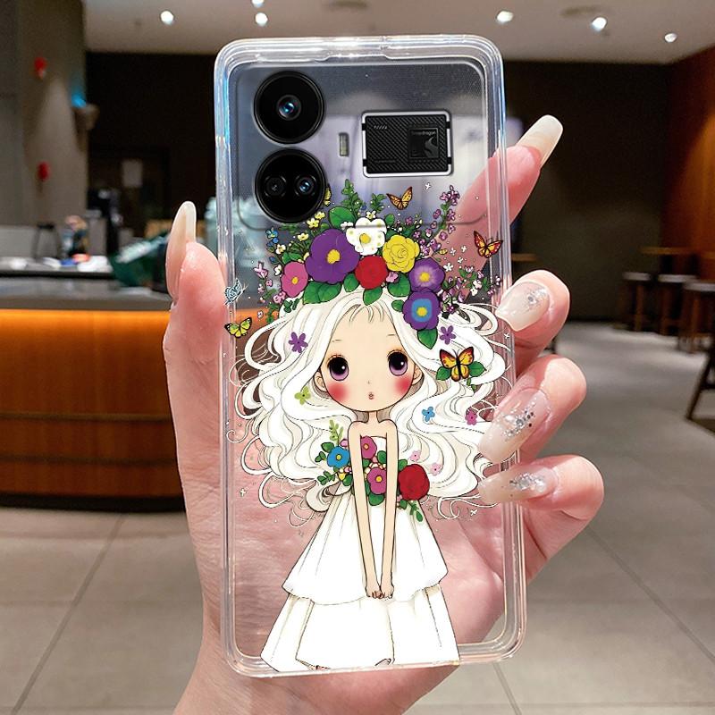

Bright TPU Transparent Case For Realme GT5 (240W) Romantic Moonlight Sunlight Pattern Back Cover Unique Shockproof Soft Casing Realme GT5 (240W)