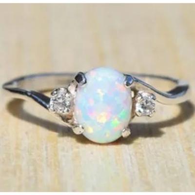 Women's Simple Diamond High Jewelry Fashion Moonstone Opal Rings Mystery Stone Birthstone Rings Bridal Engagement Wedding Party Rings