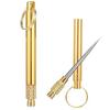 1PC Portable Titanium &Brass Toothpick Fruit Fork Outdoor Multifunctional Camping Tool Toothpick Tube,Stronger Than Dental Floss