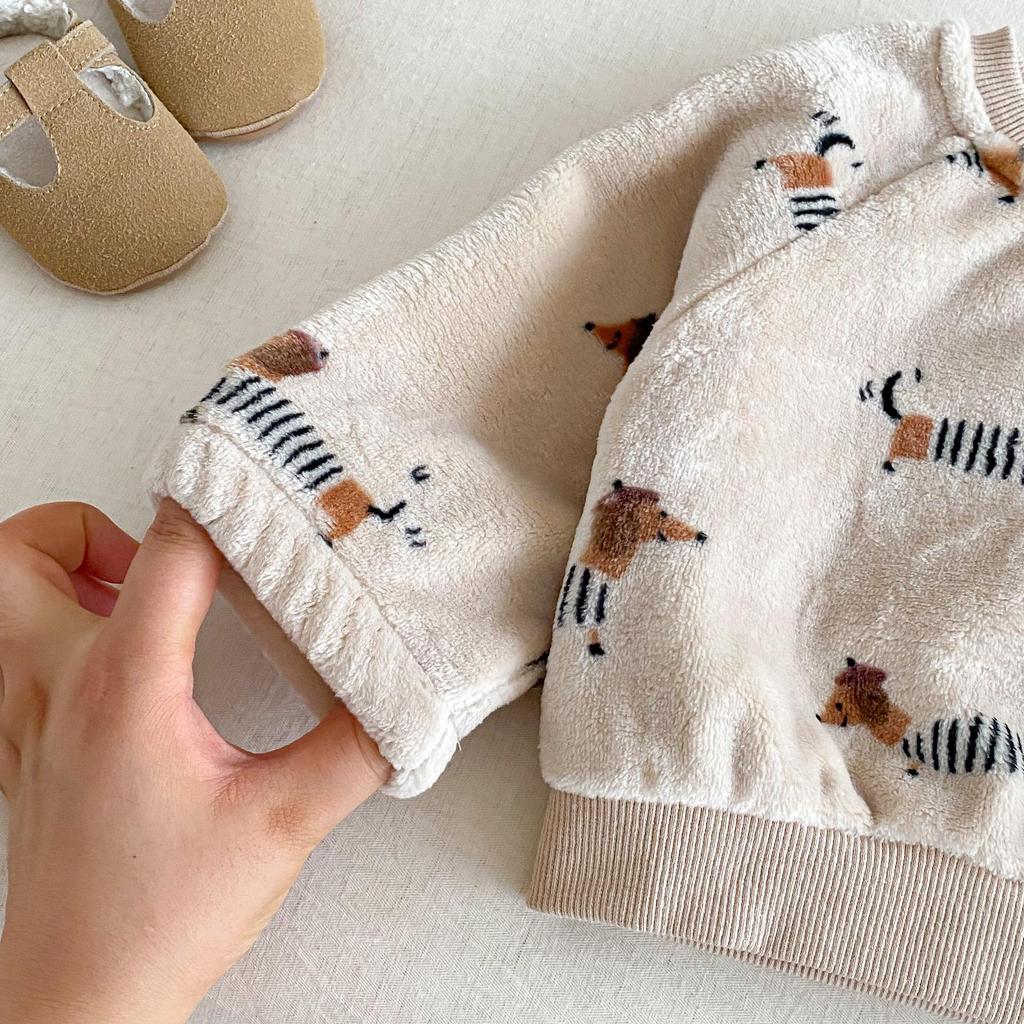 Cartoon-Fleece-Set für Kinder - Winter-Sweatshirt & Sweatpants für 0-5 Jahre (AT198)