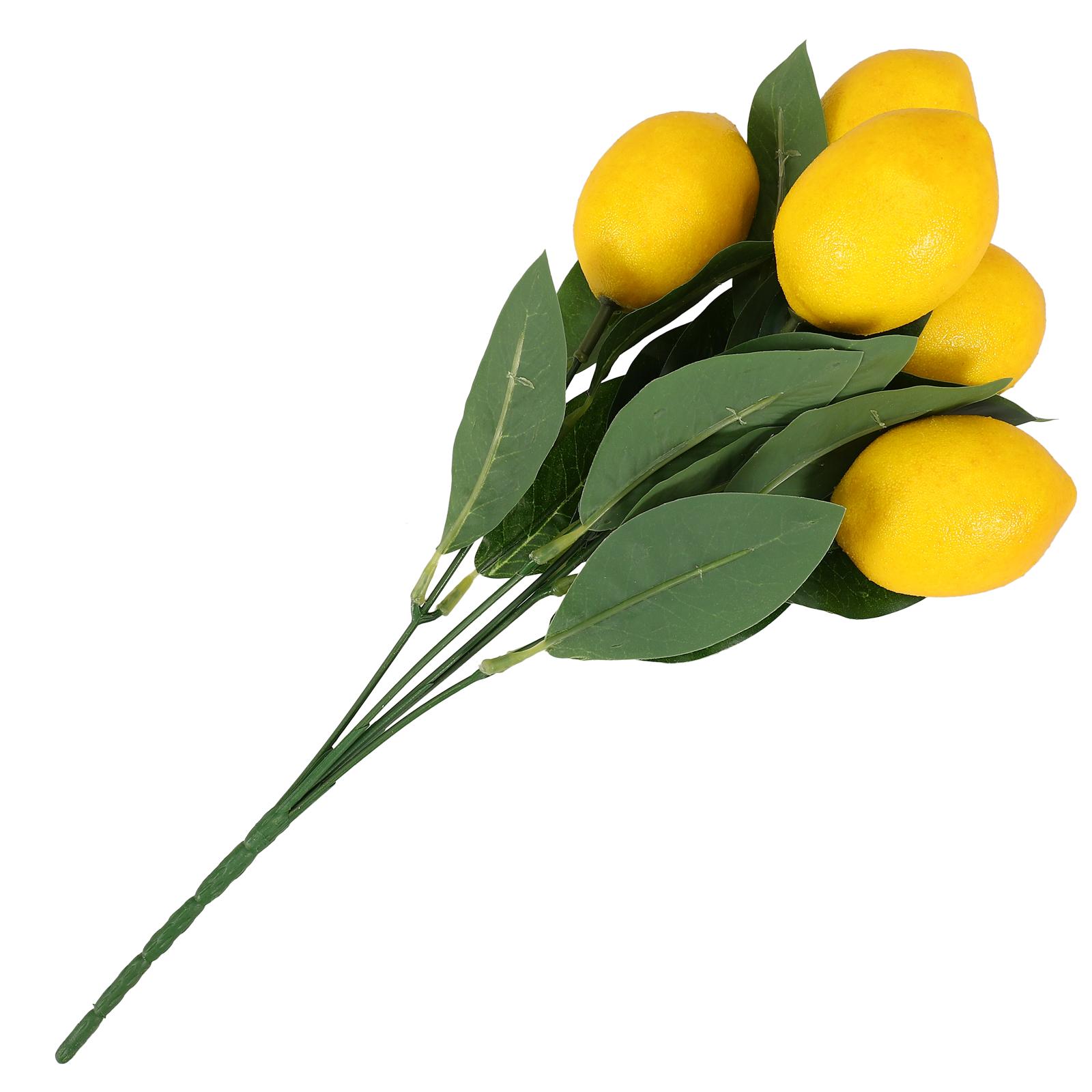 Summer Party Artificial Lemon Branches Artificial Fruits Fake Fruit Branches Lifelike Lemon Branch Home Garden Festive Supplies 34.00X28.00X9.00CM