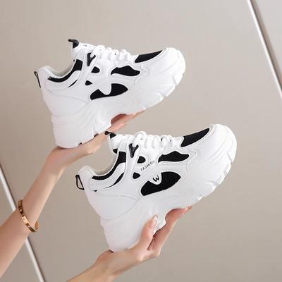 Thick-soled Dad Shoes Girl 2025 New Summer Breathable Mesh White Shoes Casual Sports Super Hot Shoes Are Not Tired