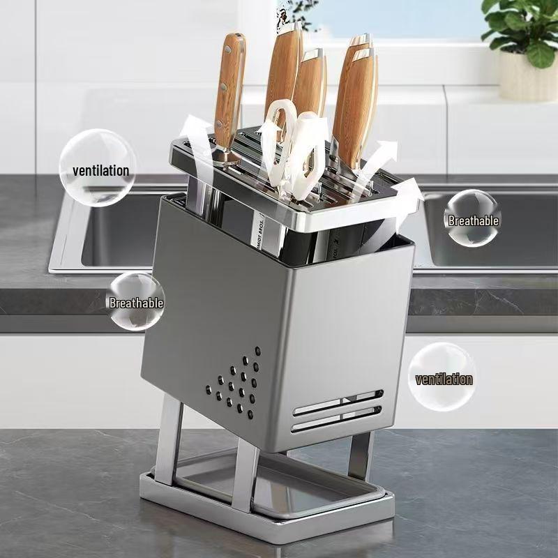 Multi-Functional Kitchen Countertop Knife and Utensil Storage Rack