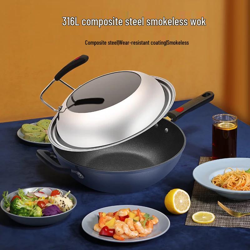 COOKER KING 32cm 316L Stainless Steel Non-stick Wok