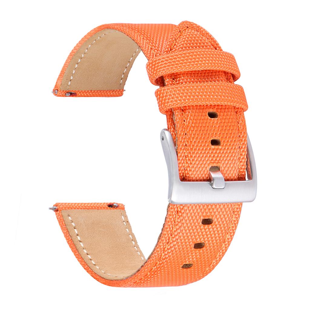 Genuine Leather Nylon Watch Band 20mm 22mm Quick Release Watch Strap for Military Rugged Thickened Ribbed Canvas Watchband Belt