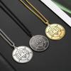 LIKGREAT Lesser Key of King Solomon Occult Sigil 72 Demon Charm Medalion Necklace for Men Women Stainless Steel Magic Talisman
