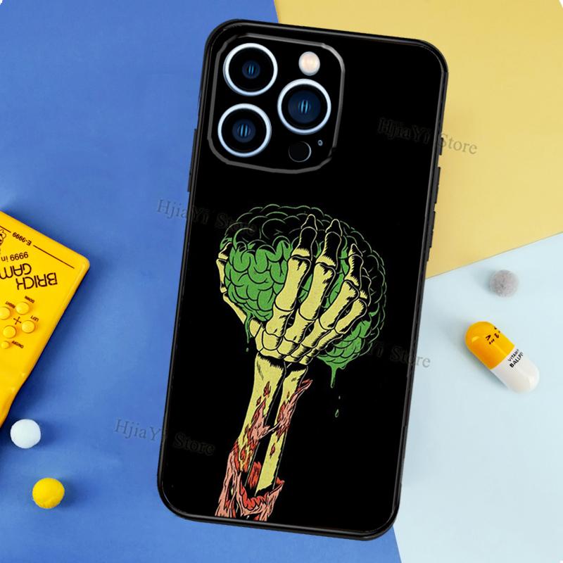 Brain Art Case For iPhone 13 Pro Max 12 Mini 11 14 15 16 XS MAX XR Plus Silicone Phone Cover