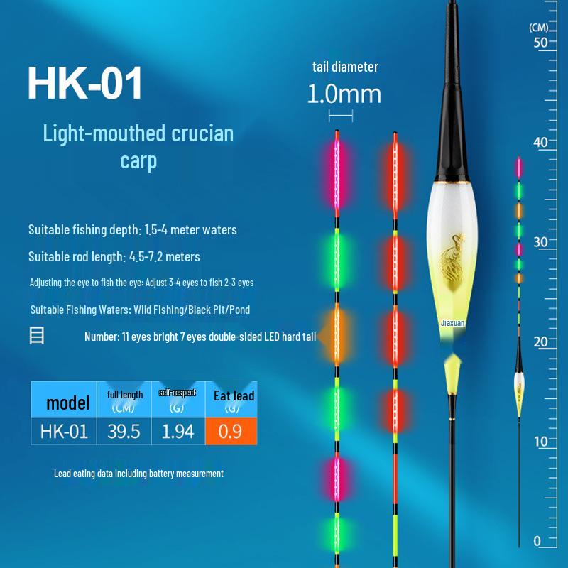 LED Color-Changing Electronic Fishing Float for Night Fishing - Anti-Break, Luminous with Hard Tail.