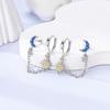 Original Design Hoop Earrings For Women 925 Silver Colorful Zircon Star Moon Series Elegant Jewelry DIY Making