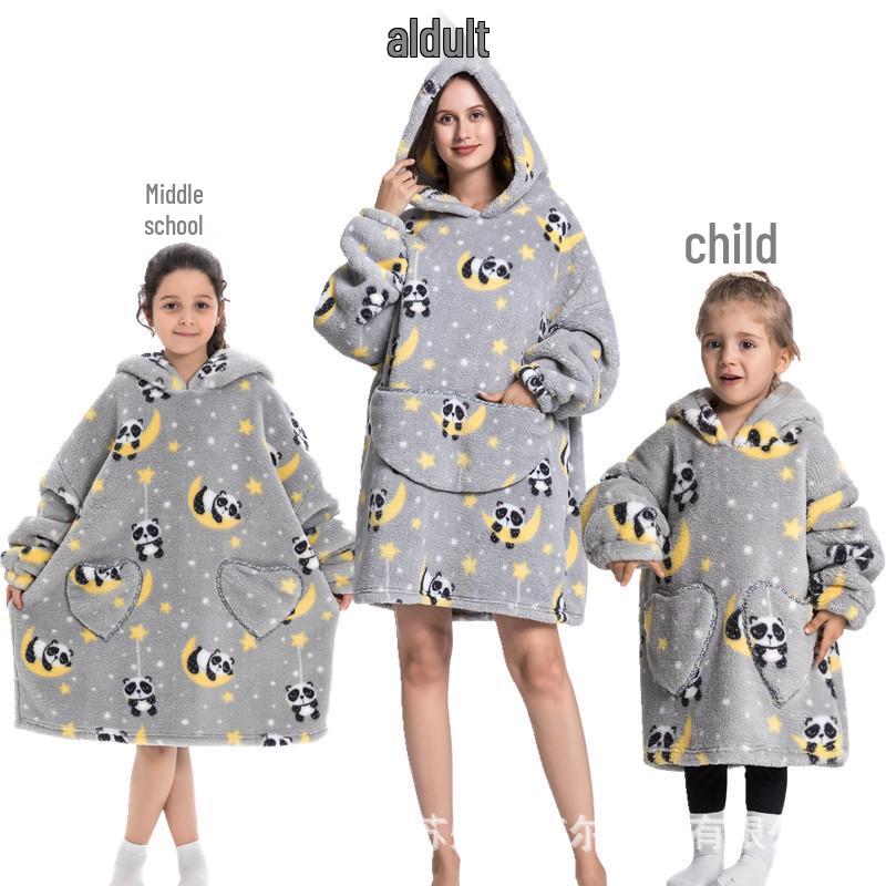 2023 Hooded Oversized Flannel Blanket Clothing for Men & Women – Extended Length for Warmth