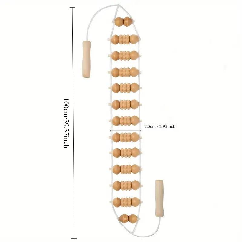 1pcs Therapy Massage Tool Back Massager Roller Rope for Body Shaping Pulling Back Artifact Can Open the Back Roller Massage Fitness Tool